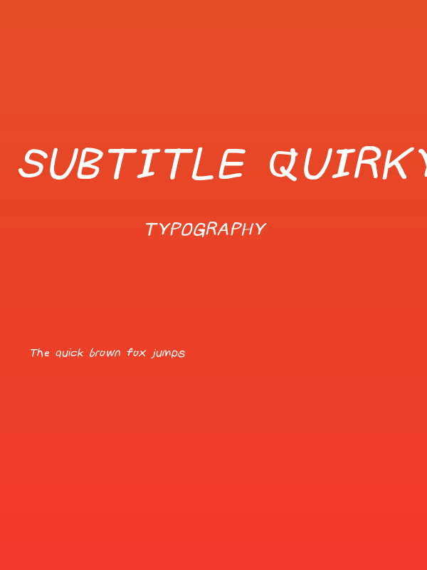 Subtitle Quirky Bold Italic Poster