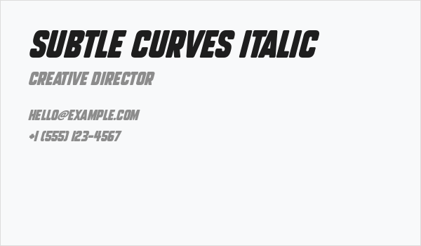 Subtle Curves Italic Business Card