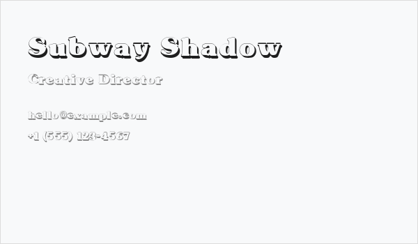 Subway Shadow Business Card