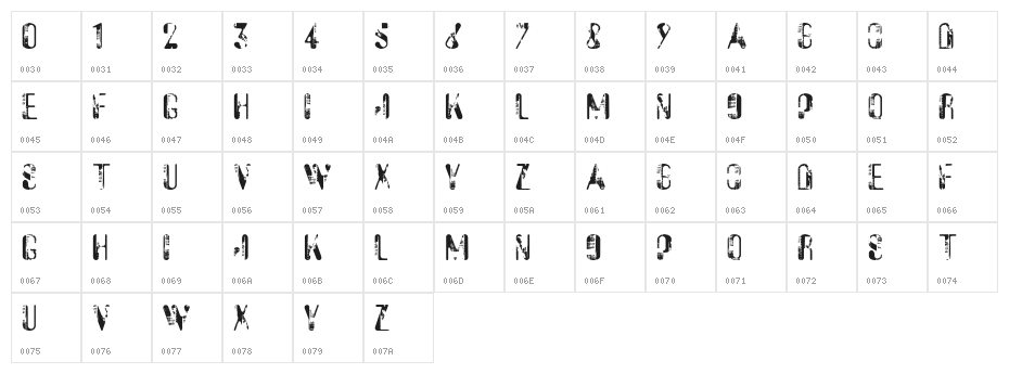 Sucata Spacial Character Map