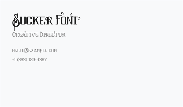 Sucker Font Business Card