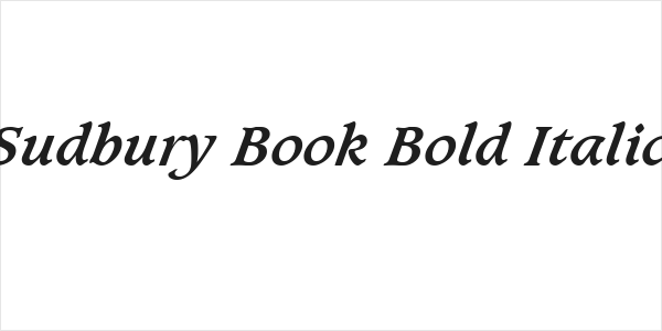 Sudbury Book Bold Italic Logo