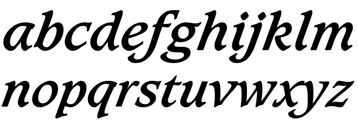 Sudbury Book Bold Italic Font LOWERCASE