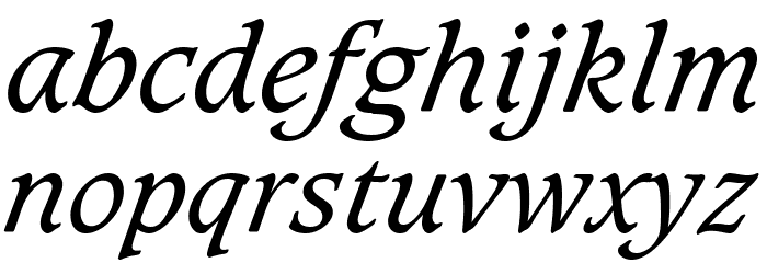 Sudbury Book Italic Font LOWERCASE