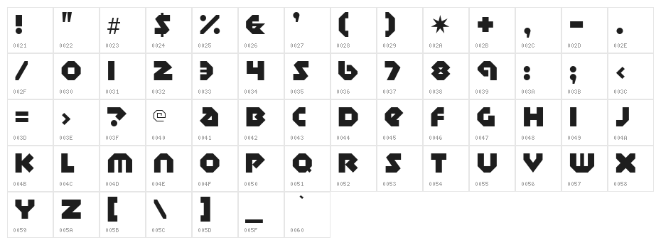 SudburyBasin-Regular Character Map