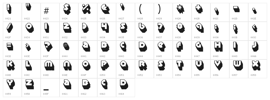 SudburyBasin3D-Regular Character Map