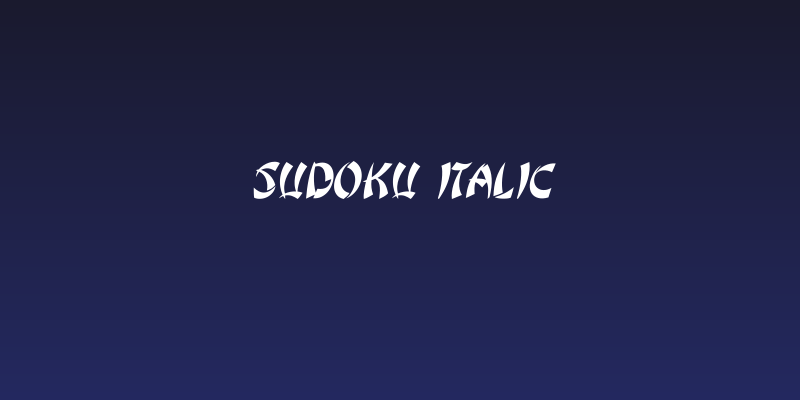 Sudoku Italic Social Header
