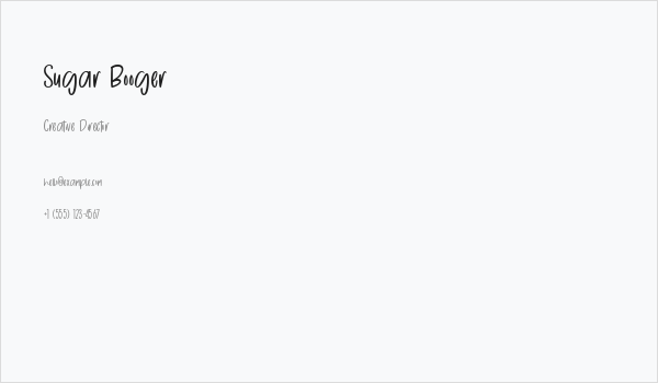 Sugar Booger Business Card