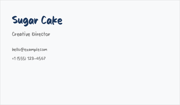 Sugar Cake Business Card