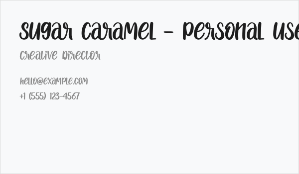 Sugar Caramel - Personal Use Business Card