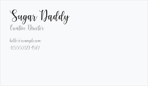 Sugar Daddy Business Card