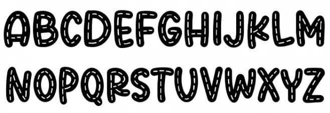 Sugar Donut Line Font UPPERCASE