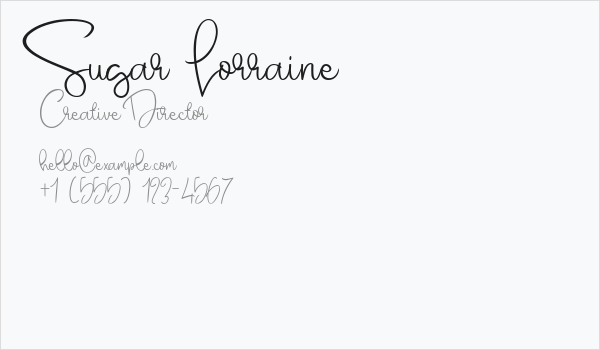 Sugar Lorraine Business Card
