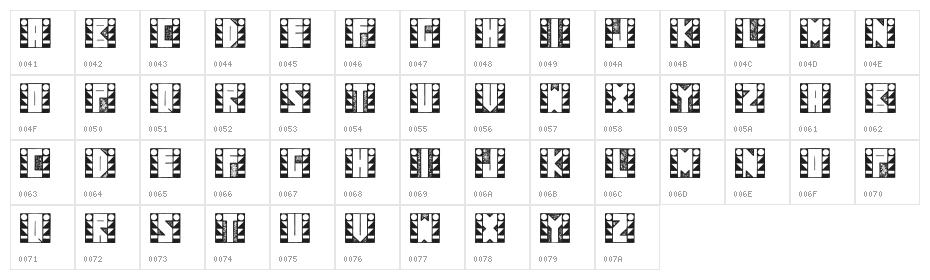 SugarFootStrut Character Map