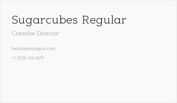 Sugarcubes Regular Business Card