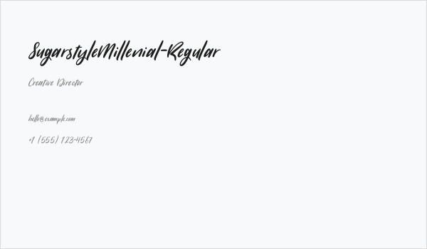 SugarstyleMillenial-Regular Business Card