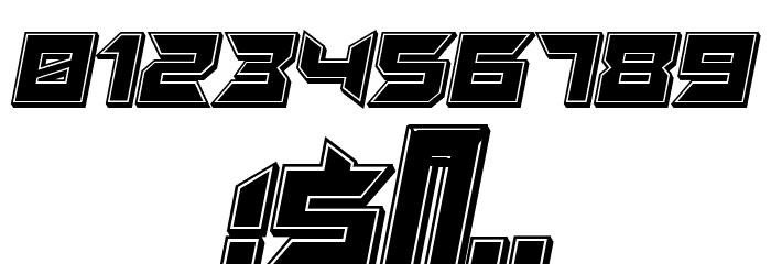 Suggested 3D Filled Italic Font OTHER CHARS