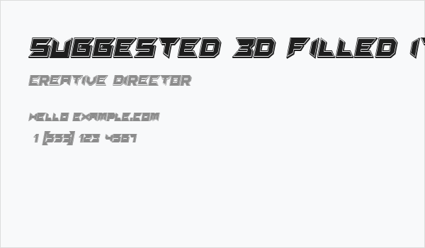 Suggested 3D Filled Italic Business Card