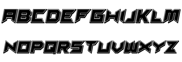 Suggested 3D Filled Italic Font LOWERCASE