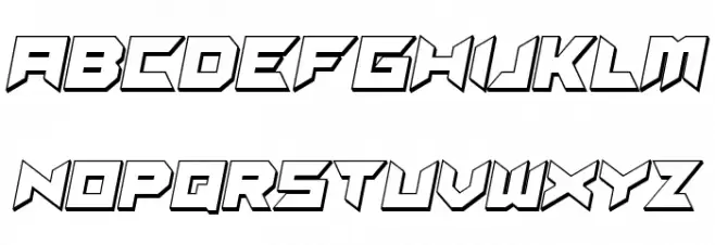 Suggested 3D Italic Fonte MAIÚSCULAS