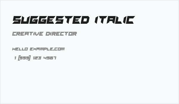 Suggested Italic Business Card