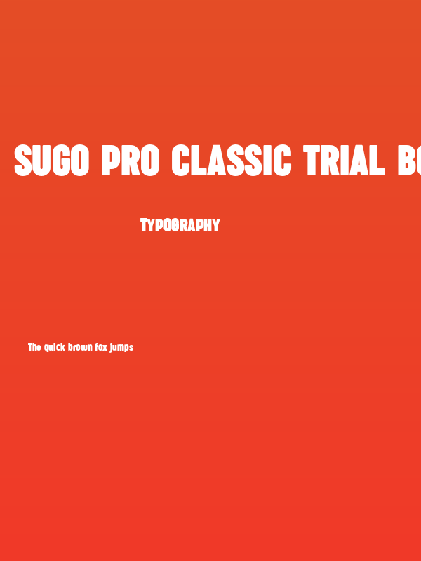 Sugo Pro Classic Trial Bold Poster