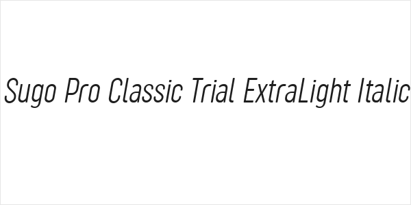 Sugo Pro Classic Trial ExtraLight Italic Logo