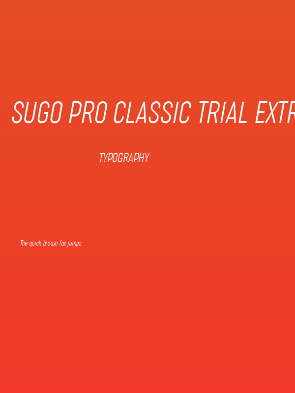 Sugo Pro Classic Trial ExtraLight Italic Poster