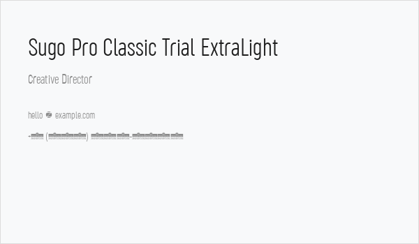 Sugo Pro Classic Trial ExtraLight Business Card