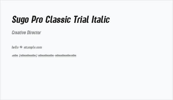 Sugo Pro Classic Trial Italic Business Card