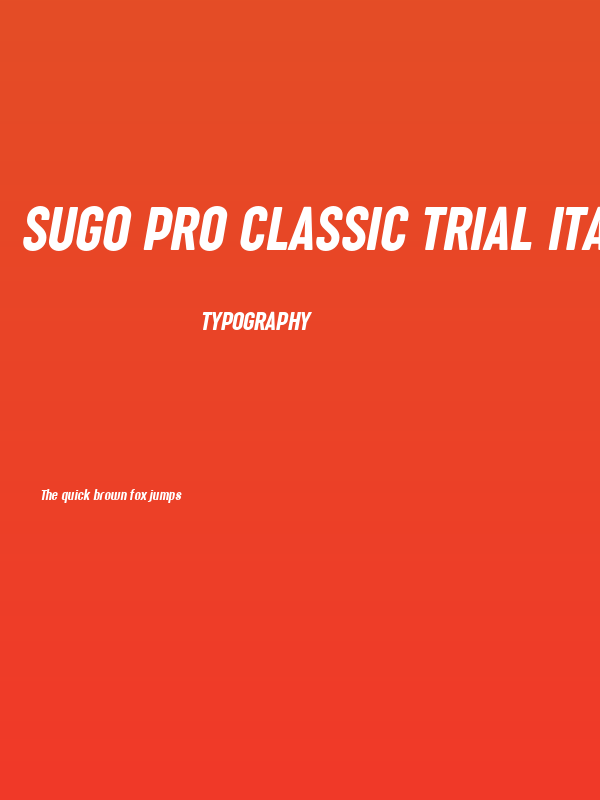Sugo Pro Classic Trial Italic Poster