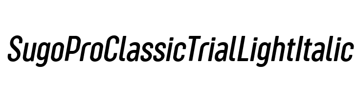 Sugo Pro Classic Trial Light Italic Font
