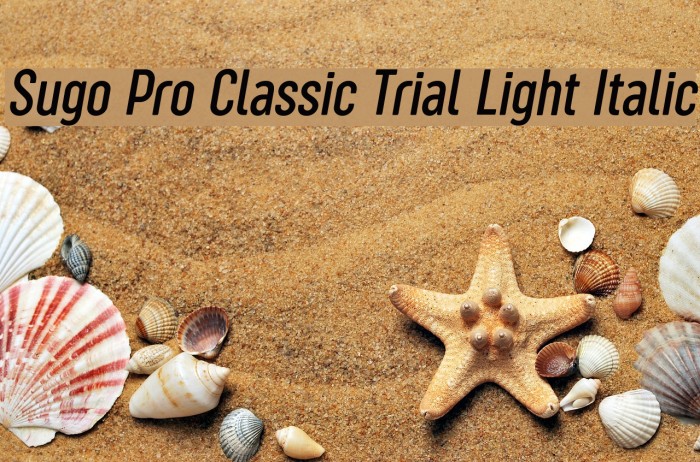 Sugo Pro Classic Trial Light Italic Font examples