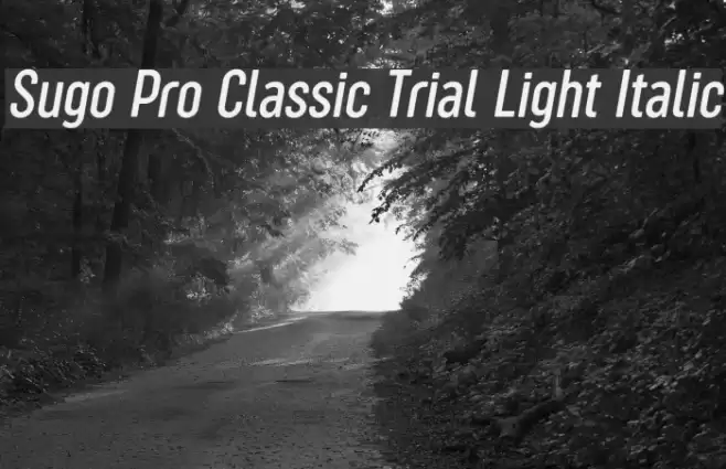 Sugo Pro Classic Trial Light Italic Font examples