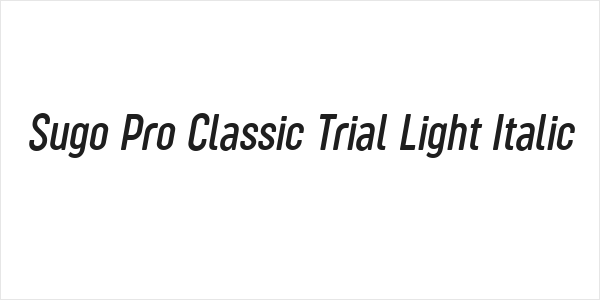 Sugo Pro Classic Trial Light Italic Logo