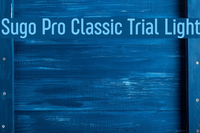 Sugo Pro Classic Trial Light Font examples