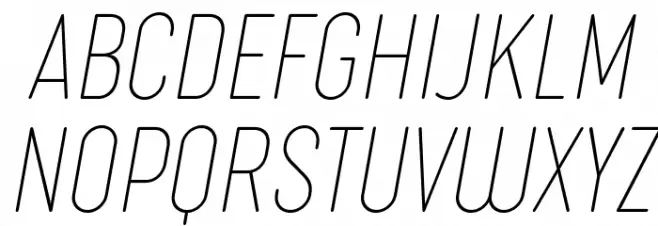 Sugo Pro Classic Trial Thin Italic फ़ॉन्ट अपरकेस