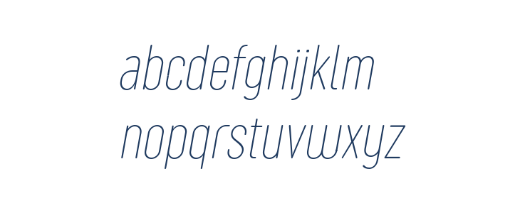 Sugo Pro Classic Trial Thin Italic Lowercase