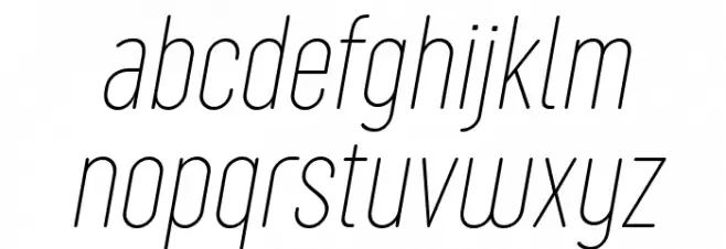 Sugo Pro Classic Trial Thin Italic フォント 小文字
