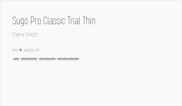 Sugo Pro Classic Trial Thin Business Card