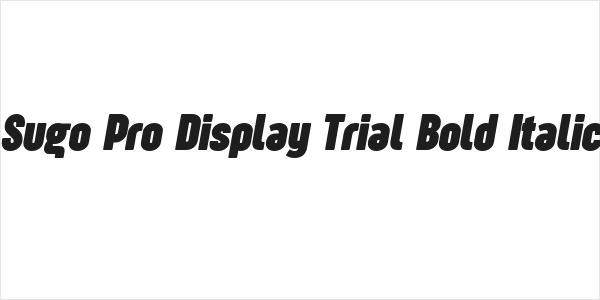 Sugo Pro Display Trial Bold Italic Logo
