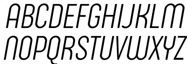 Sugo Pro Display Trial ExtraLight Italic Caratteri MAIUSCOLE
