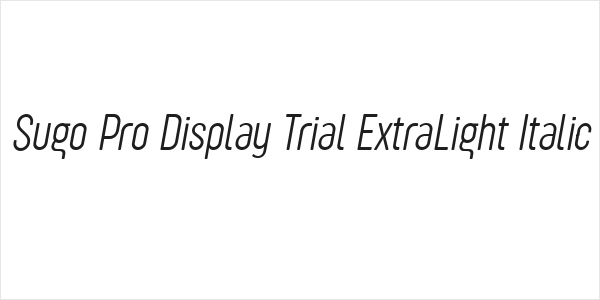 Sugo Pro Display Trial ExtraLight Italic Logo