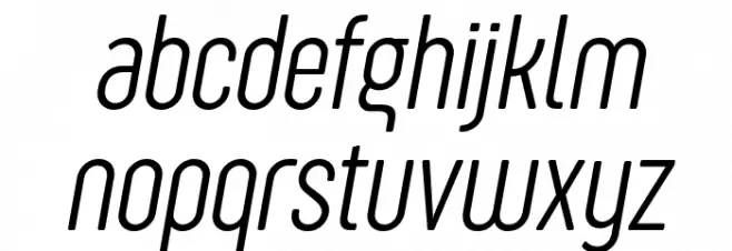 Sugo Pro Display Trial ExtraLight Italic Caratteri MINUSCOLO