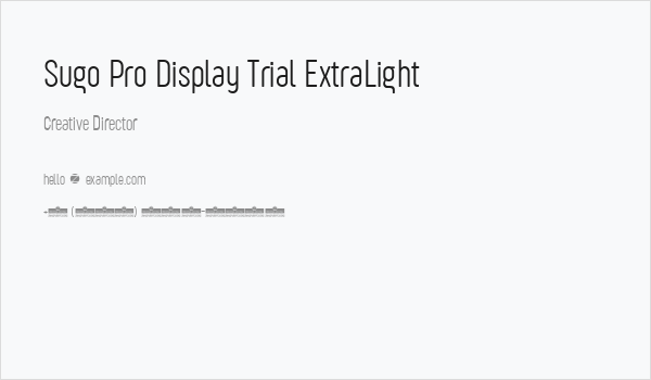 Sugo Pro Display Trial ExtraLight Business Card