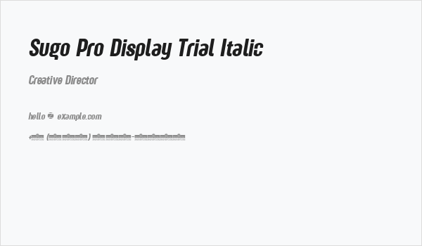 Sugo Pro Display Trial Italic Business Card