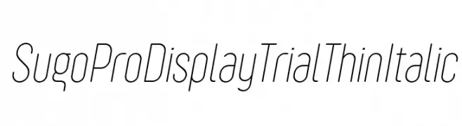 Sugo Pro Display Trial Thin Italic 