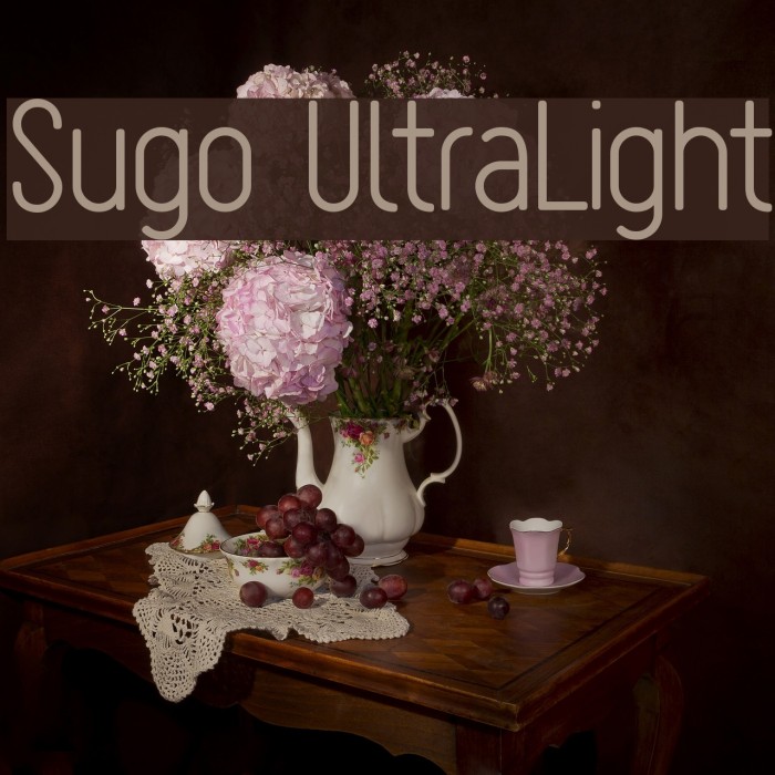 Sugo UltraLight Font examples