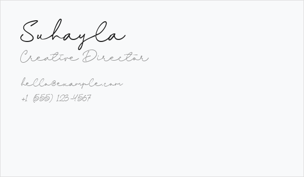 Suhayla Business Card