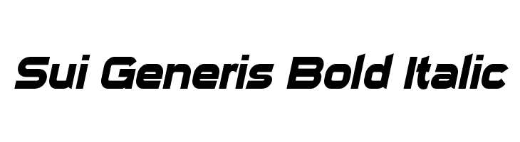 Sui Generis Bold Italic  免费字体下载